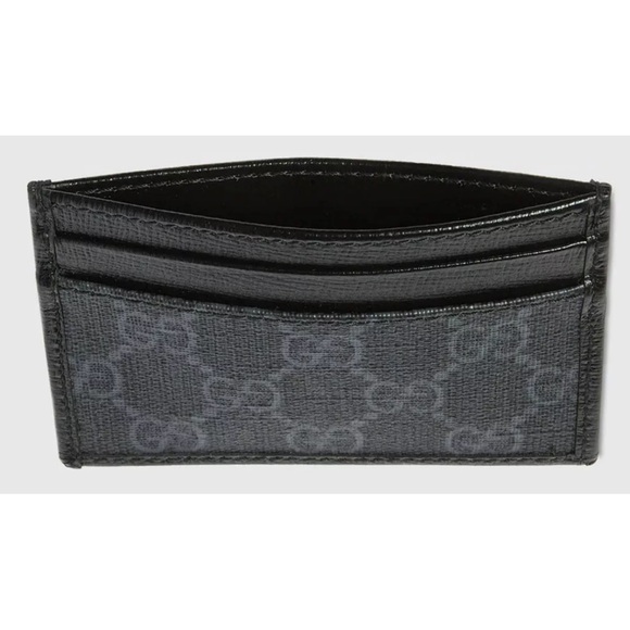 GUCCI 'Black GG Logo' Authentic Leather Canvas Monogram Card Case Wallet **NIB** - Picture 14 of 16